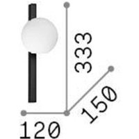 Ideallux Ideal Lux applique murale Binomio noir, à 1 lampe, métal, verre