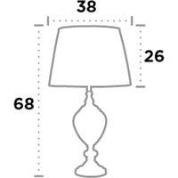 Searchlight Bordslampa Greyson med textilskärm i grått