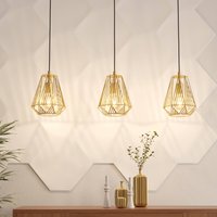 EGLO Stype hänglampa, guldfärgad, längd 96 cm, stål, 3 lampor.