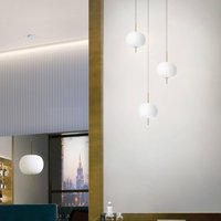 kdln hänglampa Kushi, mässing/vit, Ø 33 cm