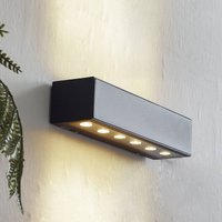 Lucande LED-utomhusvägglampa Selim, längd 30 cm, svart