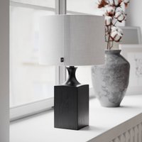 By Rydéns Lampe à poser Woody de By Rydens, hauteur 41 cm, noir/blanc, bois