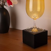 SEGULA Bordslampa Cozy, svart bok, kubformad, E27