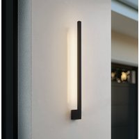 Lindby LED-vägglampa Neano, 80 cm, svart, metall, IP54