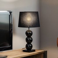 Argon Fulda textile table lamp, glass decoration, black