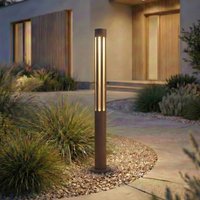 Lindby LED-väglampa Fjorya, höjd 60 cm, brun, IP65