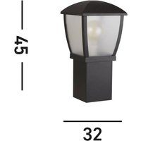 Searchlight Luminaire pour socle Seattle, IP44, noir, hauteur 45 cm, métal