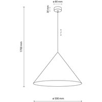 TK Lighting Hänglampa Cono, 1 lampa, Ø 50 cm, mint, E27