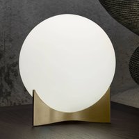 Terzani bordslampa Oscar, mässingsfärgad, Ø 20 cm, opalglas