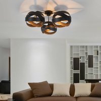 Euluna Plafonnier Tornado noir à 3 lampes