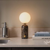 Globen Lighting Torrano rechargeable table lamp, brown marble