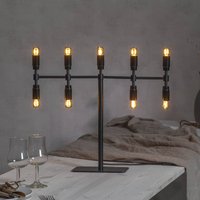 STAR TRADING Twice candelabra, black, nine-bulb, 42 cm