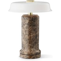 DESIGN BY US Trip No. 2 LED rechargeable table lamp, brown/white, marble, glass