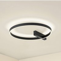 Lucande LED-taklampa Isalin, 60 cm, svart, CCT, dimbar