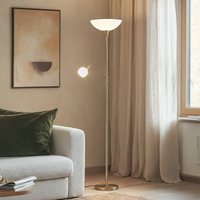 Lindby floor lamp Elaina, reading light, brass-coloured, 183cm E27