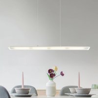 Globo Novak LED pendant light, clear/nickel, 88 cm, CCT, dimmable