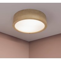 TEMAR LIGHTING Cleo ceiling light, Ø 28 cm, 2-bulb, oak wood, E27