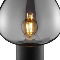 Brilliant Ligari table lamp, black/smoke grey, height 28 cm, metal/glass