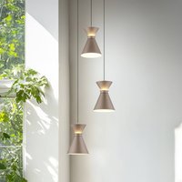 Helestra LED hanging light LUK, 3-bulb, brown, dimmable