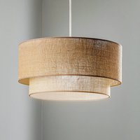 Duolla Boho pendant light, natural brown jute, Ø45cm, 1-bulb