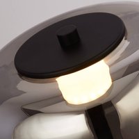 Searchlight Frisbee LED floor lamp, glass lampshade