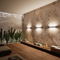 Linea Light LED-vägglampa Satori, bredd 86,4 cm, vit, 2.700 K, aluminium