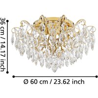 Stars of Light loftlampe Fenoullet, messing, Ø 60 cm
