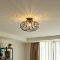 Lindby Nahele taklampa, brun, metall, Ø 40 cm, E27