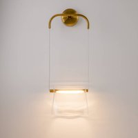 Maytoni LED-vägglampa Cabaret, mässing/klar, metall/glas