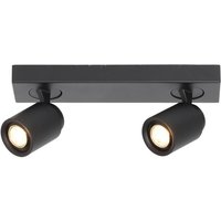 Freelight Razza downlight, black, length 38 cm, 2-bulb, metal