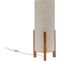 Tischleuchte 3193, Holz, Leinentextil, Höhe 52cm