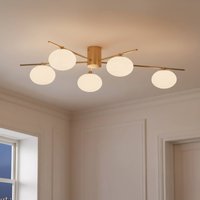 Lindby Valisa ceiling light, gold, 5-bulb