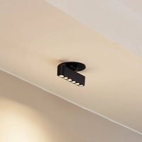 luminaire encastrable LED Lindby Eldrin, noir, points lumineux, 13,1 cm