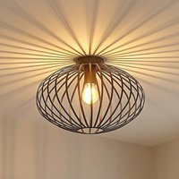 Lindby Maivi taklampa, svart, 40 cm, järn, bur