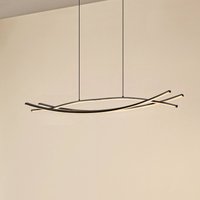 Lucande Sayori LED pendant light, 98 cm, black, dimmable