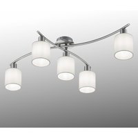 Trio Lighting Plafonnier Garda avec des abat-jour de tissu gris