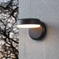 EGLO Fornaci LED outdoor wall lamp, black, width 16 cm, metal