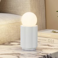 Lindby bordslampa Nielson, vit, skärmhöjd 8,5 cm, gips