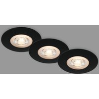 Briloner LED-inbyggnadsspot Kulana svart 3-set IP65