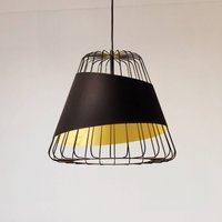 EGLO Austell pendellampa, Ø 43 cm, svart/guld, metall, tyg