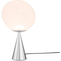 Tom Dixon LED-Tischlampe Melt Cone Fat, opal/silber, 47 cm