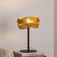 Domiluce Tornado table lamp, black/gold, metal, Ø 26 cm, E14