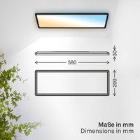 B.K. Licht LED panel Shallow with remote control and CCT, 58 x 20 cm, black, backlight
