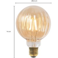 Lucande E27 3,8W LED G95 2 700 K 340lm spår amber 5-pack