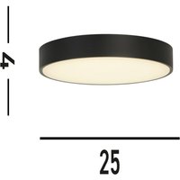 Searchlight Palma LED ceiling light, black, Ø 25 cm, steel/acrylic
