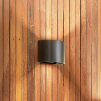 FISCHER & HONSEL LED outdoor wall light Matteo, black, width 14 cm, 2-bulb.