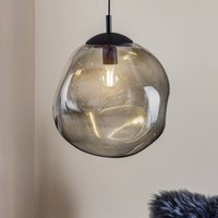 TK Lighting Sol pendellampa i glas, Ø 35cm, svart/rökgrå