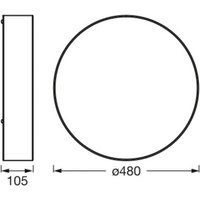 OSRAM taklampa ORBIS PARIS, vit, Ø 48 cm, textil, E27