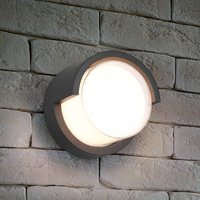 Reality Leuchten LED-utomhusvägglampa Puno, IP54, rund