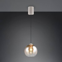 Reality Leuchten Hänglampa Liora, bärnsten, Ø 25 cm, glas, E27